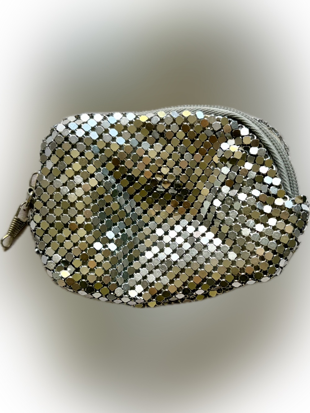 Y2K Silver-tone Mesh Chainmail Evening Clutch - Women Accessories